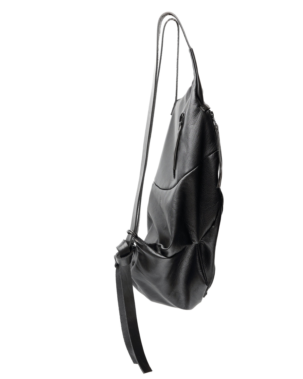 Sac à dos en cuir 077-1R noir — sac à dos en cuir de veau fait main par YTN №7, Londres, vue 12