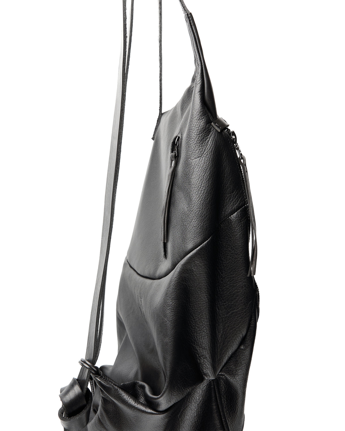 Sac à dos en cuir 077-1R noir — sac à dos en cuir de veau fait main par YTN №7, Londres, vue 14