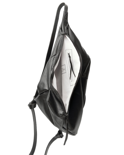 Sac à dos en cuir 077-1R noir — sac à dos en cuir de veau fait main par YTN №7, Londres, vue 19