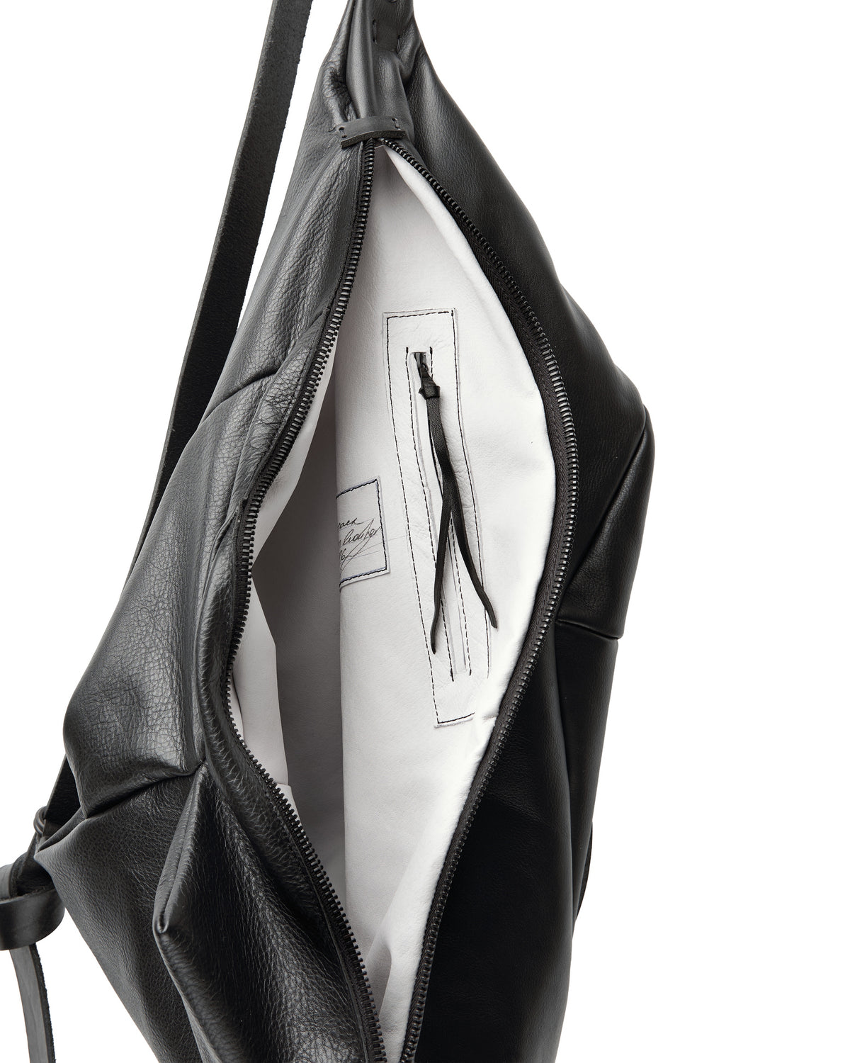 Sac à dos en cuir 077-1R noir — sac à dos en cuir de veau fait main par YTN №7, Londres, vue 20