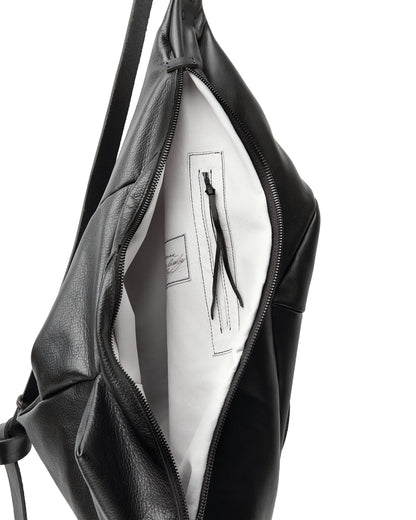 Sac à dos en cuir 077-1R noir — sac à dos en cuir de veau fait main par YTN №7, Londres, vue 20