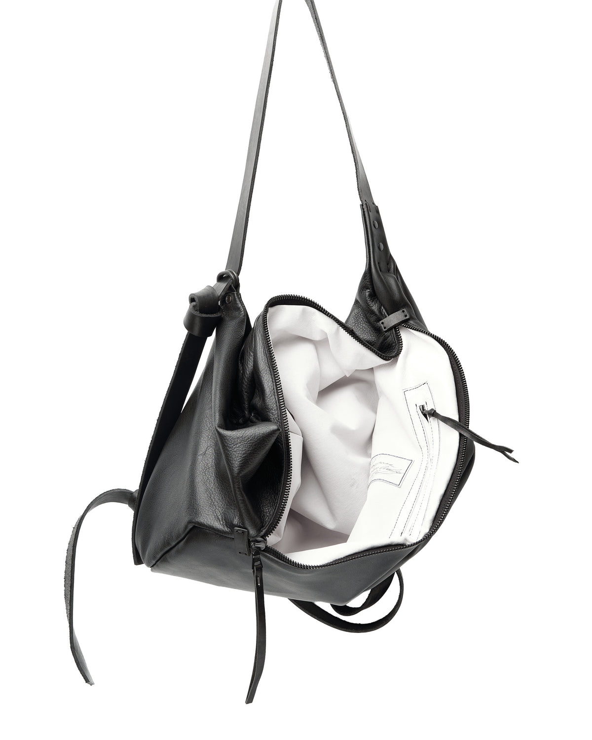 Sac à dos en cuir 077-1R noir