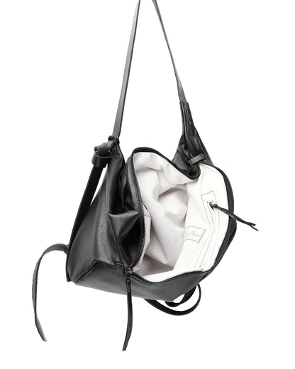 Sac à dos en cuir 077-1R noir