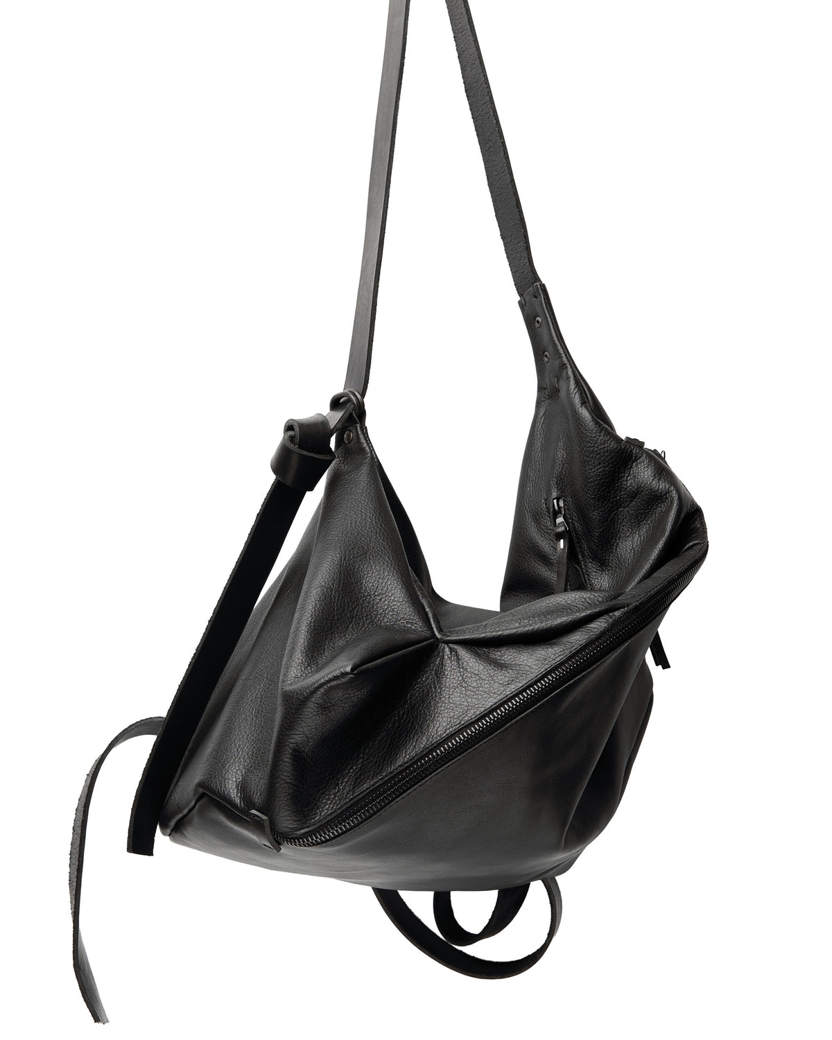 Sac à dos en cuir 077-1R noir