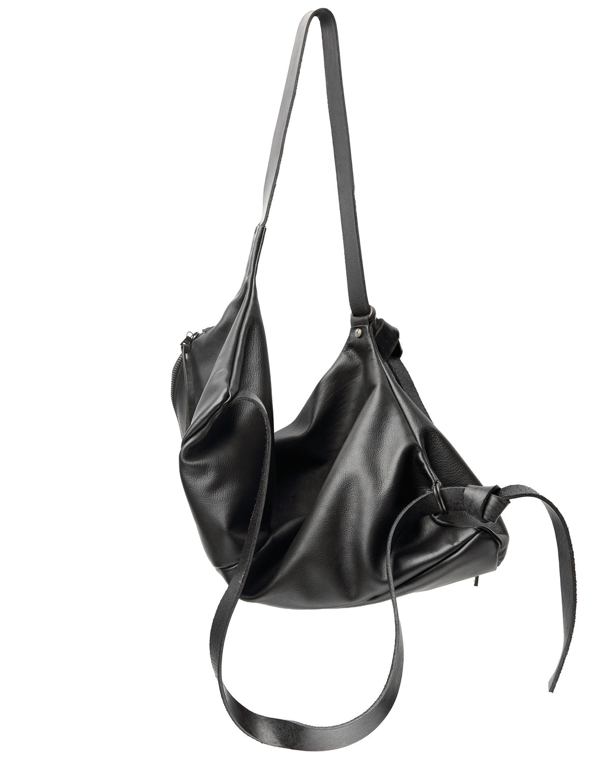 Sac à dos en cuir 077-1R noir