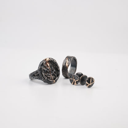Kintsugi Jewelry - Wabi Sabi ring 17.5