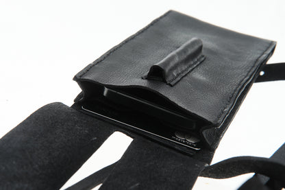 Leather phone case 294Y – open showing interior