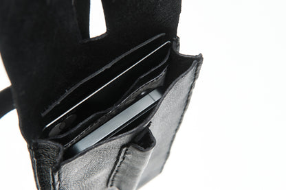 Leather phone case 294Y – side view showing thickness