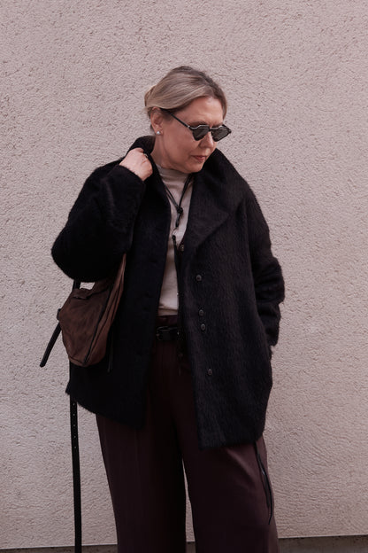 Leather bag 129Y brown – hardware detail, handmade London