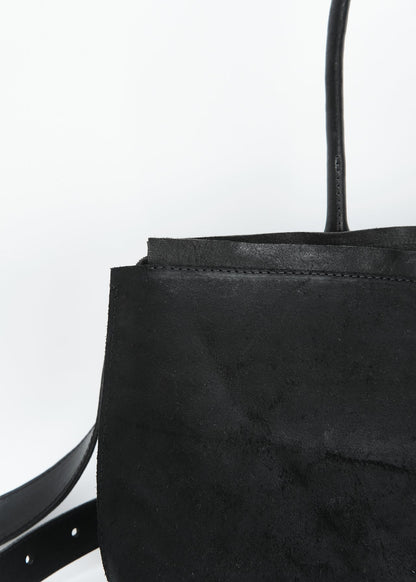 Lotta bag long suede – flat lay, handmade London