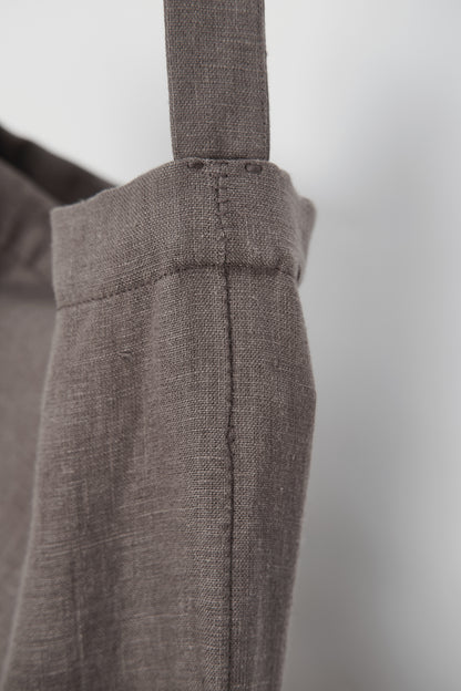Double linen tote 313Y – metal buckle strap detail