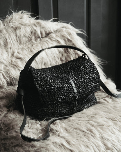 Hand-knitted leather bag/box 280A