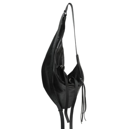 Horse leather shoulder bag 164Y black