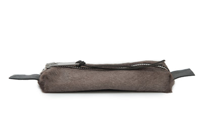Leather pouch 318A black – zipper detail, handmade London