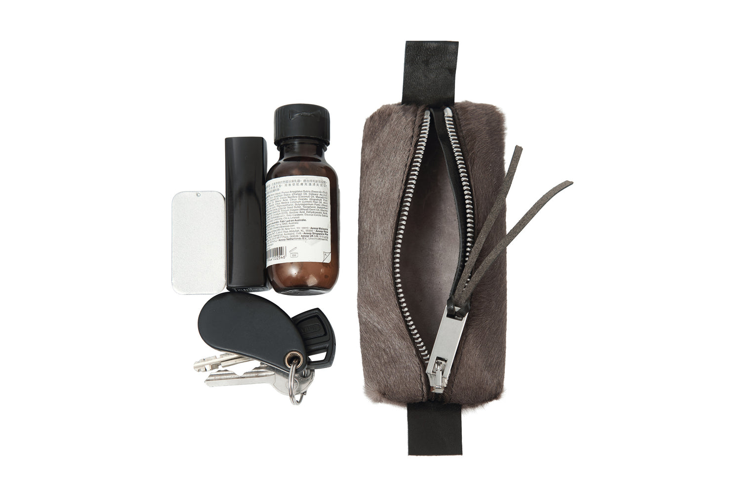Leather pouch 318A black – front view, YTN №7 London