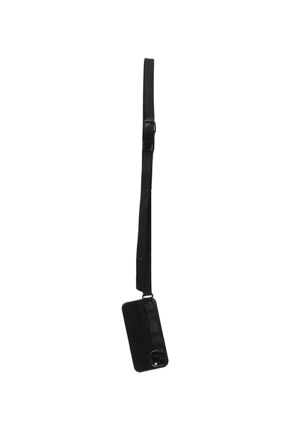 Leather phone strap 321A black – adjustable length detail