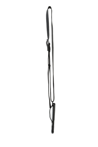 Leather phone strap 321A black – texture and stitching detail