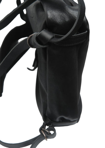 Horse leather backpack 0964R – flat lay, handmade London