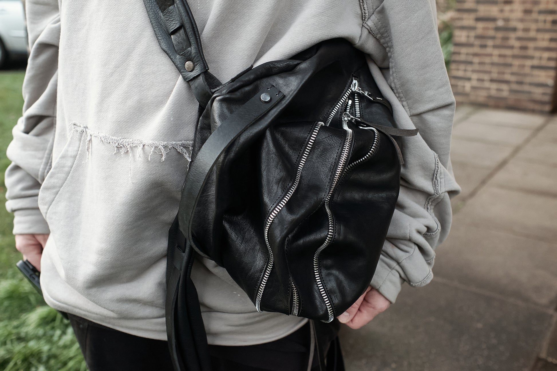 Leather backpack 081-1R — handmade leather backpack by YTN №7, London, view 17