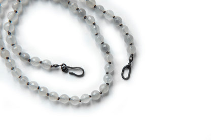 Grey moonstone silver necklace 324T