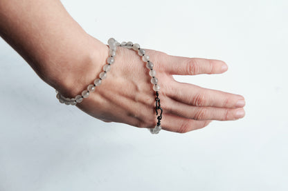Grey moonstone silver necklace 324T