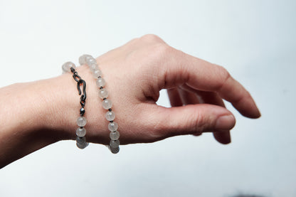 Grey moonstone silver necklace 324T