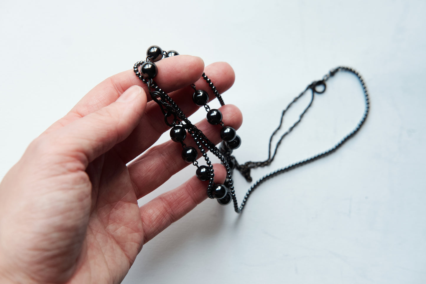 Silver bloodstone necklace 323T