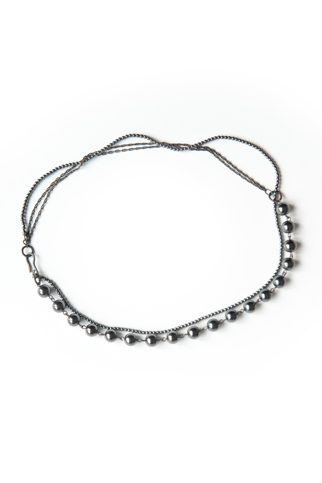 Silver bloodstone necklace 323T