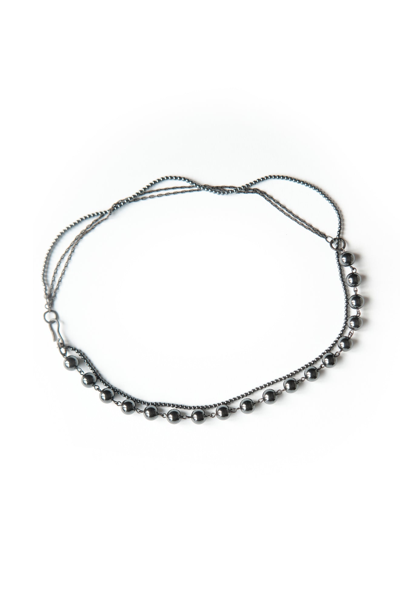 Silver bloodstone necklace 323T