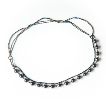Silver bloodstone necklace 323T – front view, YTN №7