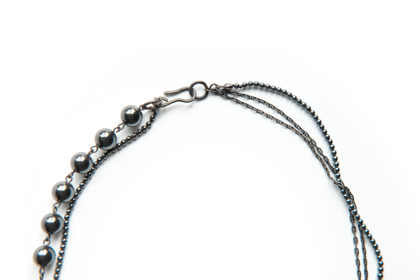 Silver bloodstone necklace 323T