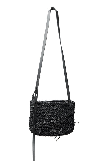 Knitted leather bag 275Y – open interior view