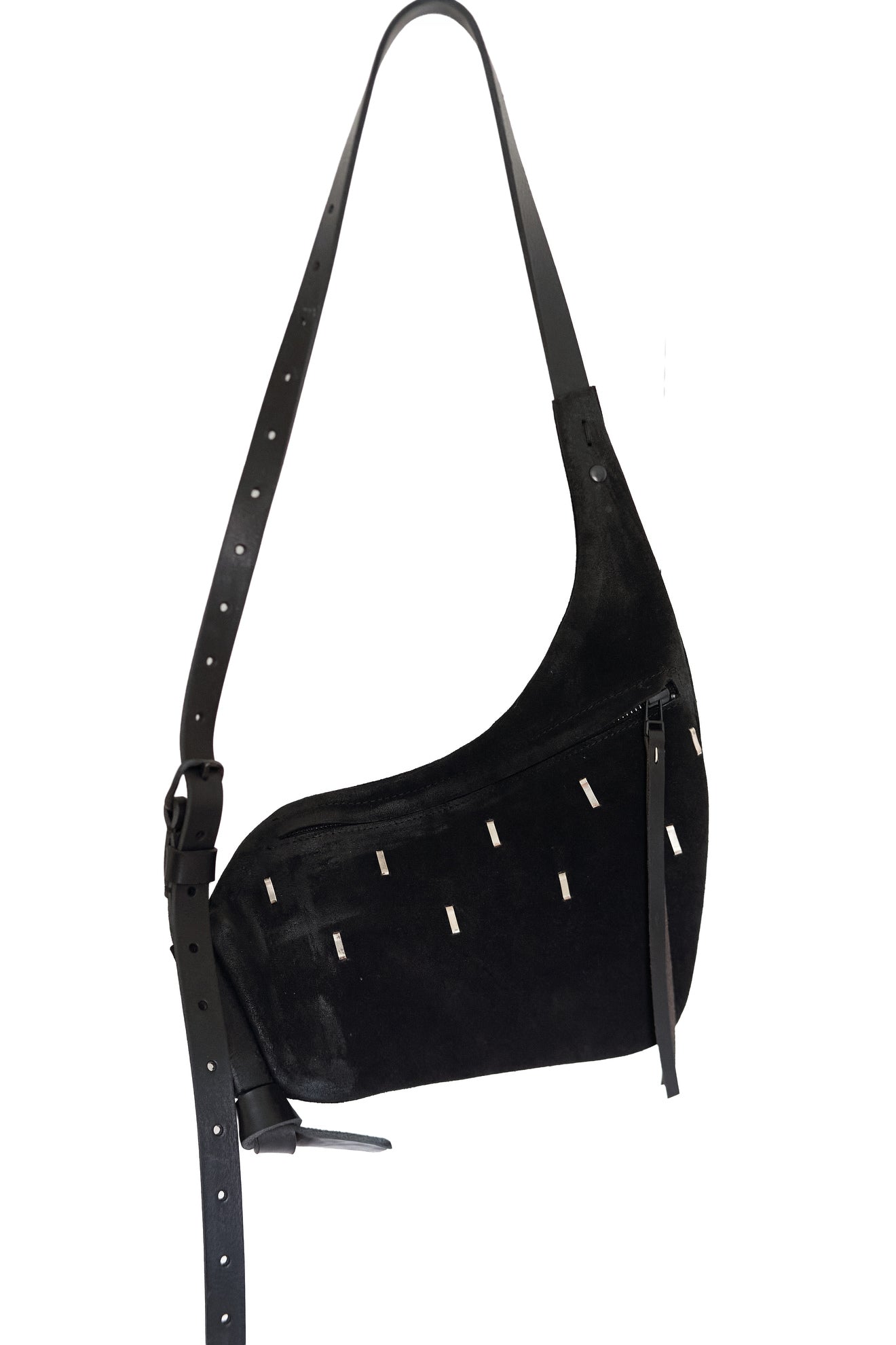 Leather shoulder bag 029-5Y S size black