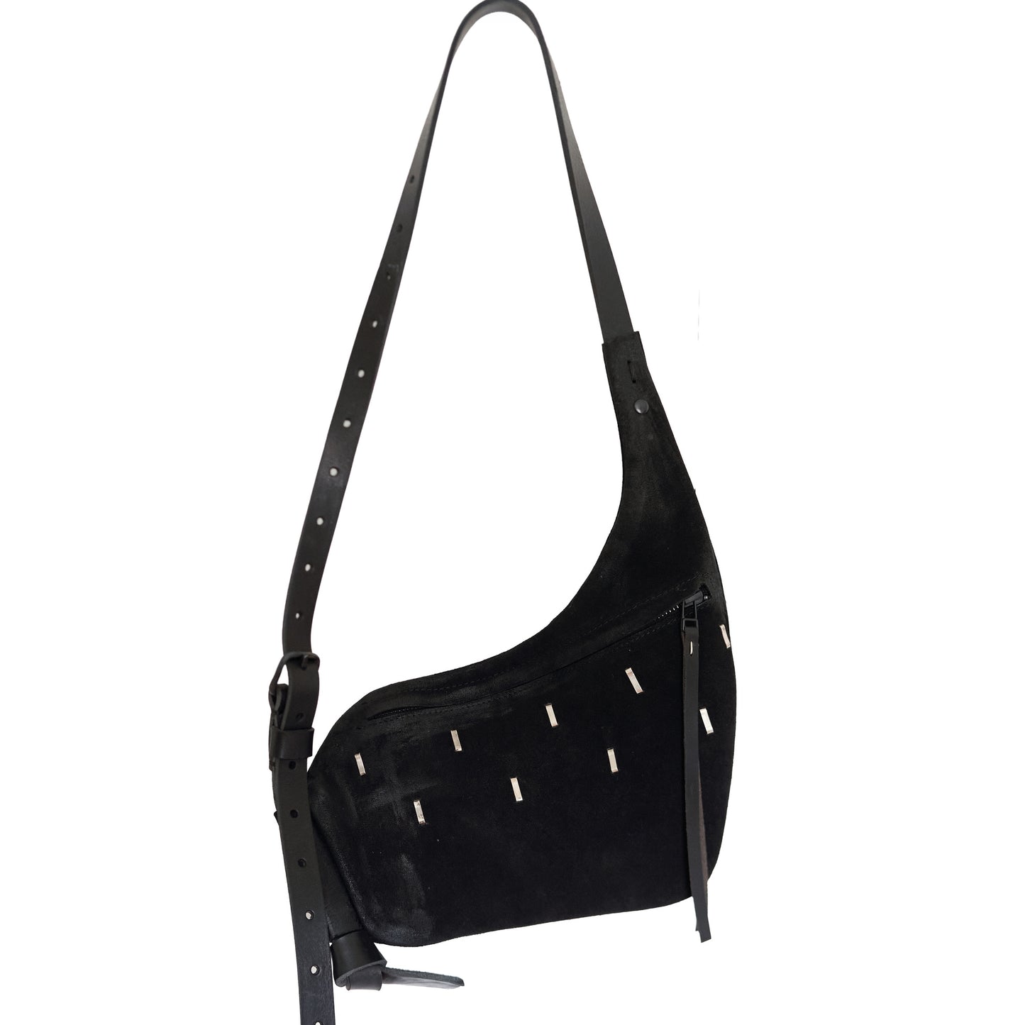 Leather shoulder bag 029-5Y S size black