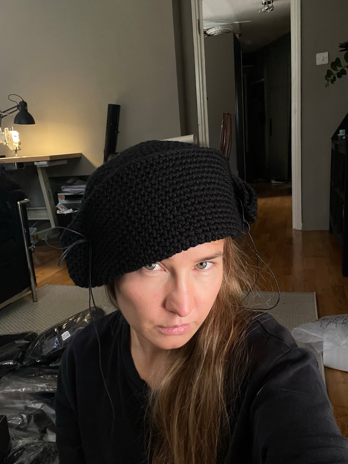 a°t’t” Bicorne Hat T2162/1 worn in a lifestyle photograph, made for YTN №7