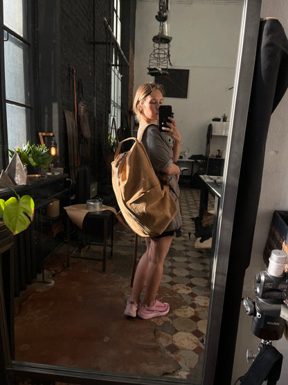 Leather backpack 271R beige