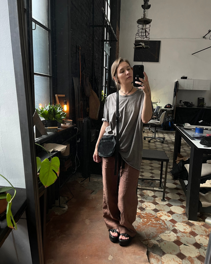 Suede crossbody bag 167Y – worn in Islington, YTN №7