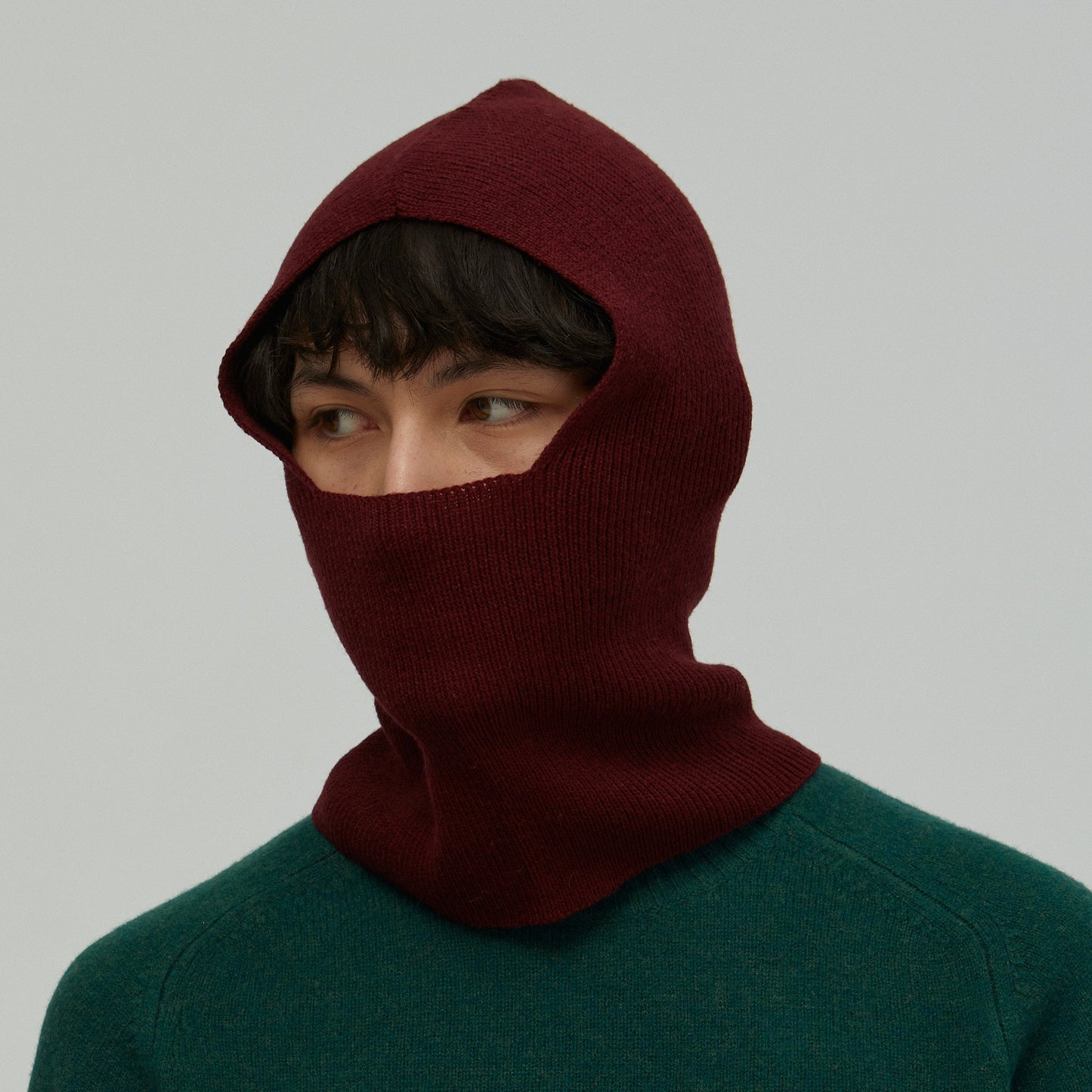 a°t’t” Balaclava T117, burgundy — knitted wool balaclava made for YTN №7, view 1