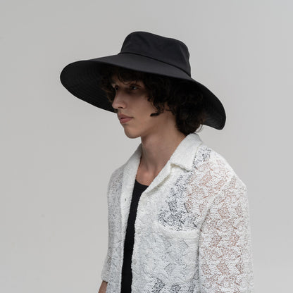 a°t’t” Wide Brim Hat T1630/1 — very wide stitched brim cotton hat made for YTN №7, view 2