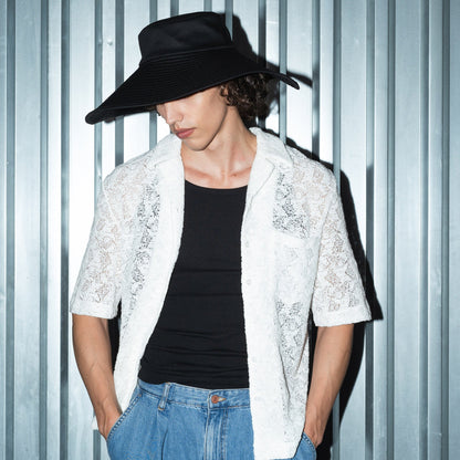 a°t’t” Wide Brim Hat T1630/1 — very wide stitched brim cotton hat made for YTN №7, view 4