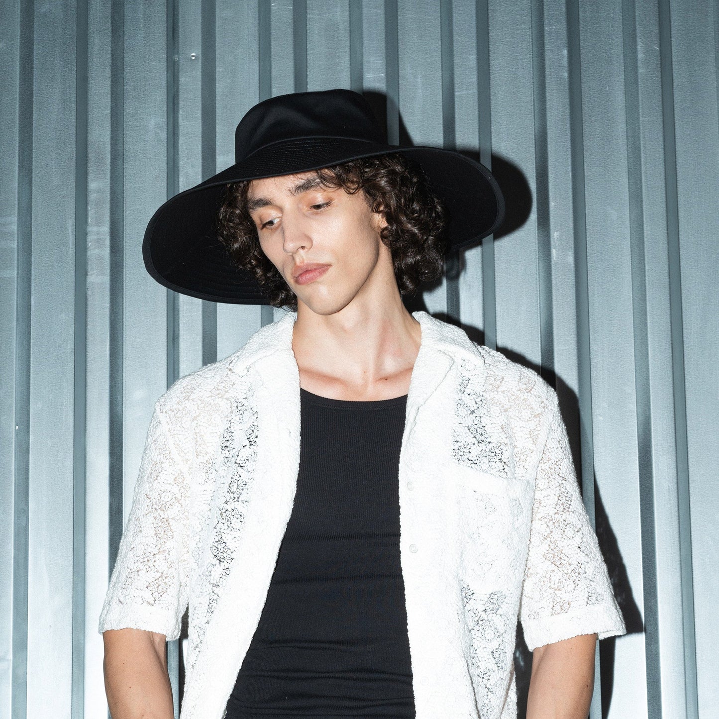 a°t’t” Wide Brim Hat T1630/1 — very wide stitched brim cotton hat made for YTN №7, view 5