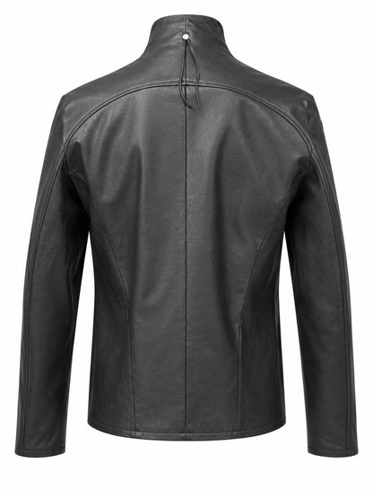 139DEC Leather Jacket, black — sleeve detail